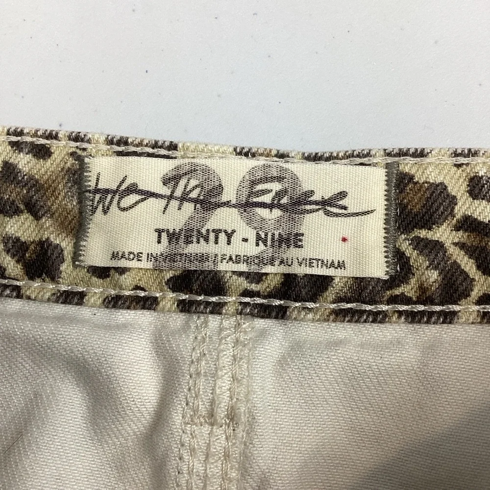 Free People Animal Print Distressed Denim Mini Skirt NEW! Retail $78
